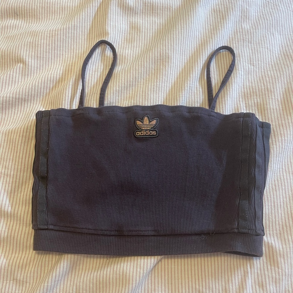 Ribbed adidas cropped tank top